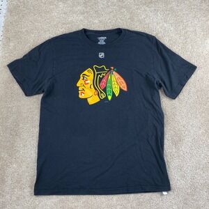 Mens Reebok Chicago Blackhawks Patrick Kane 88 NHL Player Tee Black Large